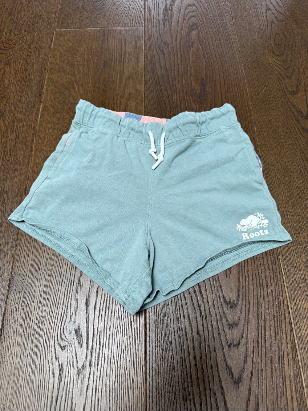 Roots Women's Mint Green Drawstring Athletic Shorts